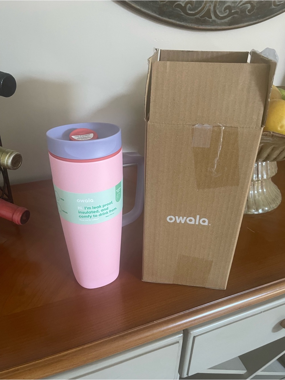 Owala smoothsip Pink Insulated Travel Tumbler with Handle 24oz